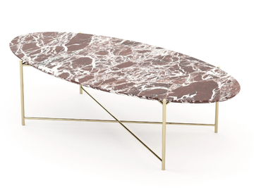 VIVIAN - Oval brass side table for living room by Stylish Club - view 3